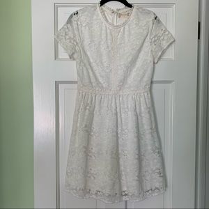 Altar’d State White Shortsleeved Lace Dress